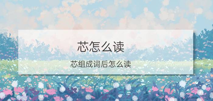 芯怎么读(芯组成词后怎么读)