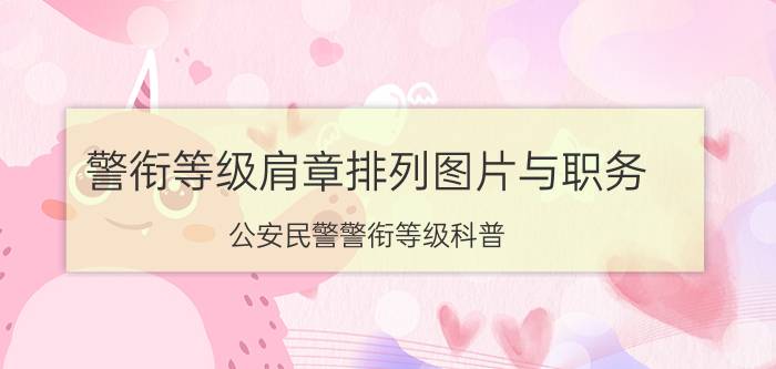 警衔等级肩章排列图片与职务（公安民警警衔等级科普!对应的警徽太好看了）