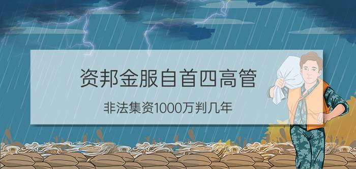 资邦金服自首四高管（非法集资1000万判几年）