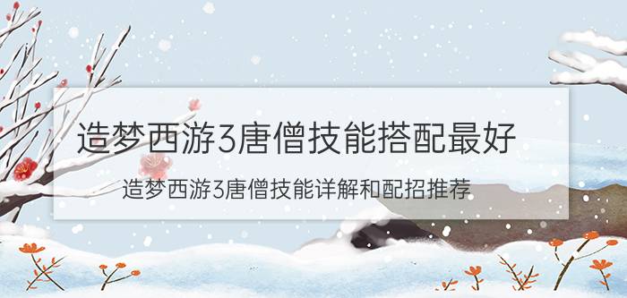 造梦西游3唐僧技能搭配最好（造梦西游3唐僧技能详解和配招推荐）