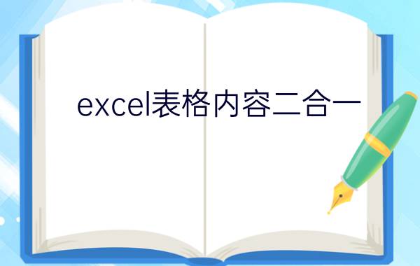 excel表格内容二合一