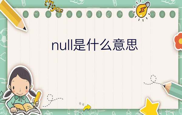 null是什么意思