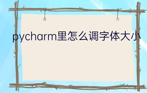 pycharm里怎么调字体大小