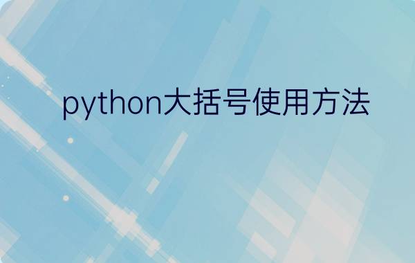 python大括号使用方法