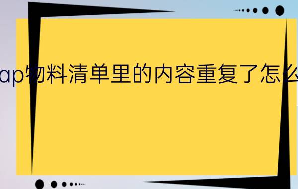 sap物料清单里的内容重复了怎么办