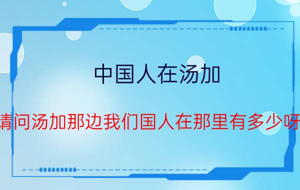 中国人在汤加（请问汤加那边我们国人在那里有多少呀）