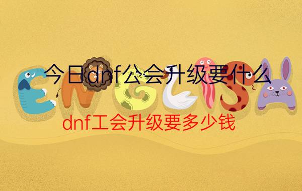 今日dnf公会升级要什么（dnf工会升级要多少钱）