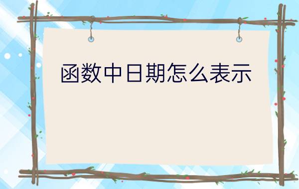 函数中日期怎么表示