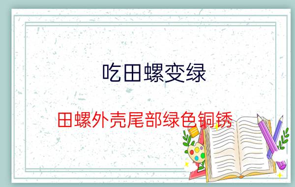 吃田螺变绿（田螺外壳尾部绿色铜锈）