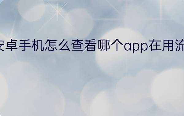 安卓手机怎么查看哪个app在用流量