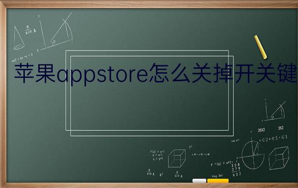 苹果appstore怎么关掉开关键