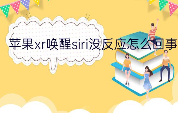 苹果xr唤醒siri没反应怎么回事