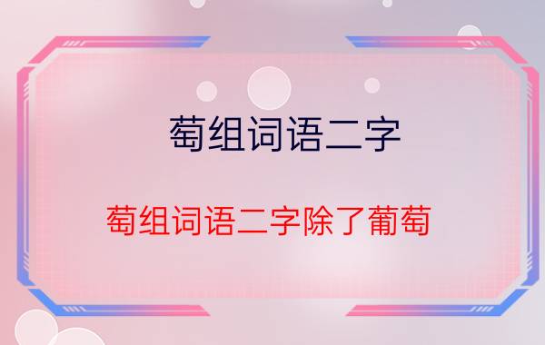 萄组词语二字(萄组词语二字除了葡萄)