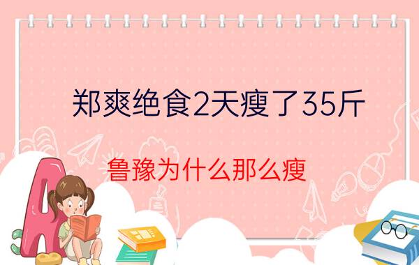 郑爽绝食2天瘦了35斤（鲁豫为什么那么瘦）