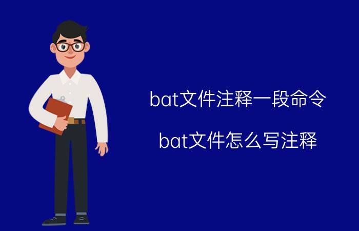 bat文件注释一段命令(bat文件怎么写注释)