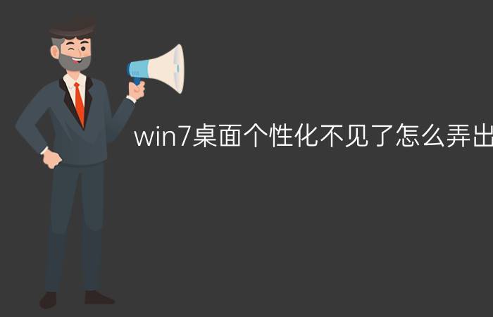 win7桌面个性化不见了怎么弄出来