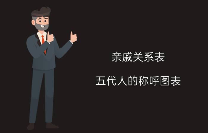 亲戚关系表（五代人的称呼图表）