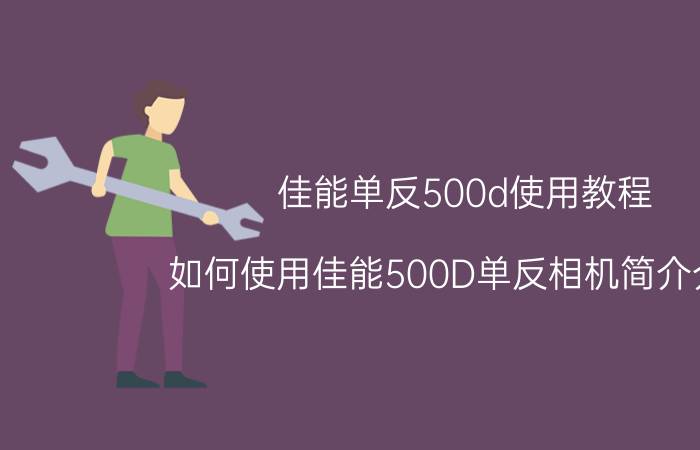 佳能单反500d使用教程（如何使用佳能500D单反相机简介介绍）