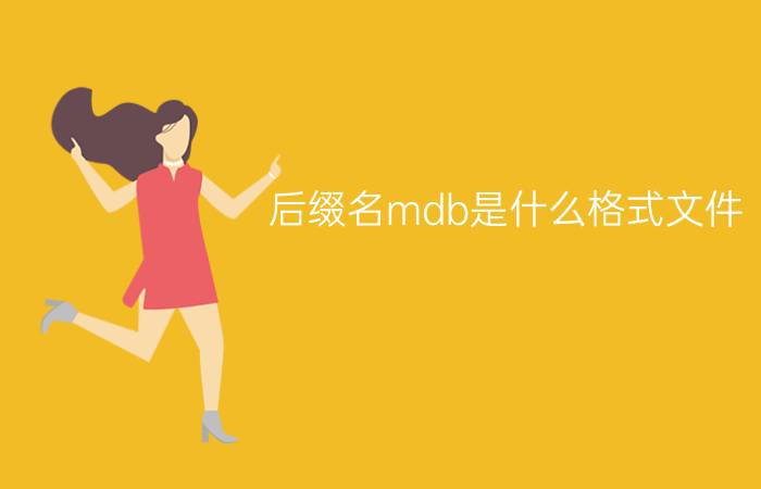 后缀名mdb是什么格式文件