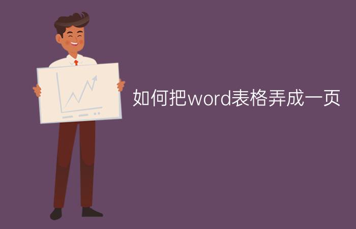 如何把word表格弄成一页