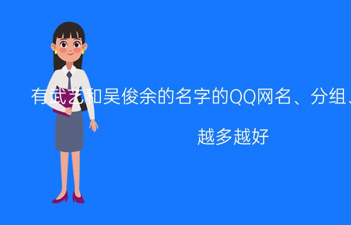 有武艺和吴俊余的名字的QQ网名、分组、签名……（越多越好）