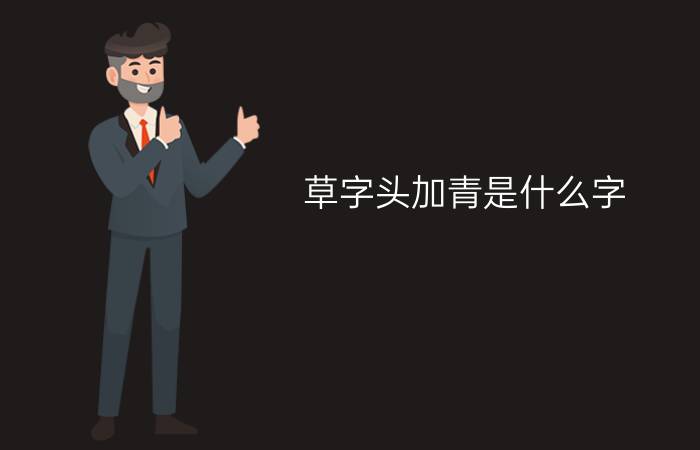 草字头加青是什么字