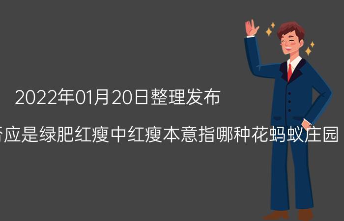 2022年01月20日整理发布：词句知否知否应是绿肥红瘦中红瘦本意指哪种花蚂蚁庄园