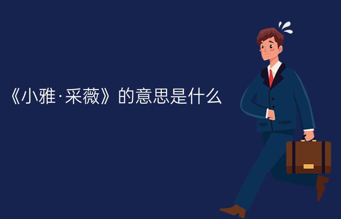 《小雅·采薇》的意思是什么