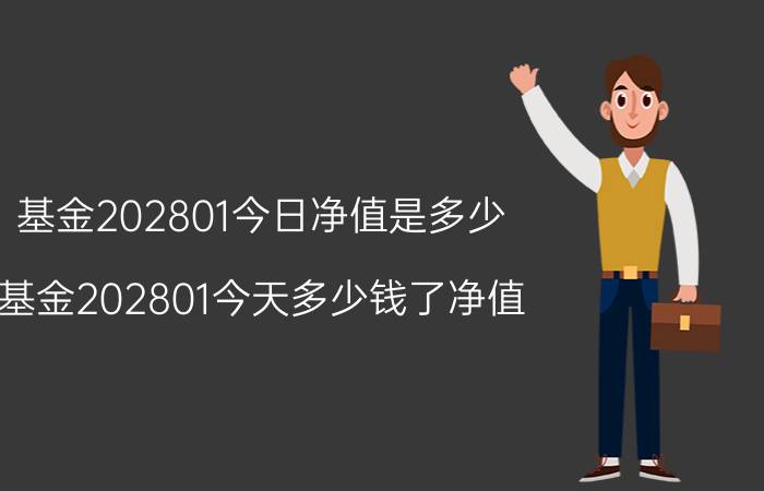 基金202801今日净值是多少（基金202801今天多少钱了净值）