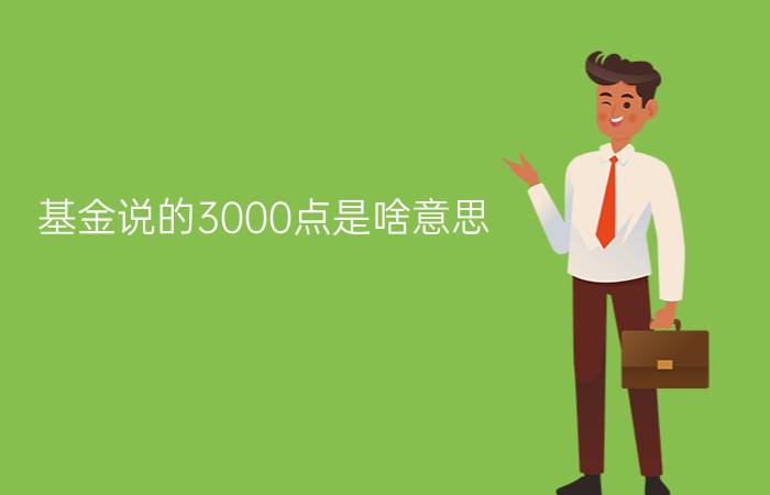 基金说的3000点是啥意思