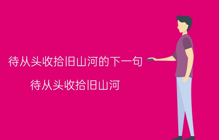 待从头收拾旧山河的下一句（待从头收拾旧山河）