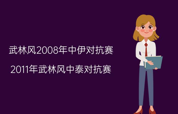 武林风2008年中伊对抗赛（2011年武林风中泰对抗赛）