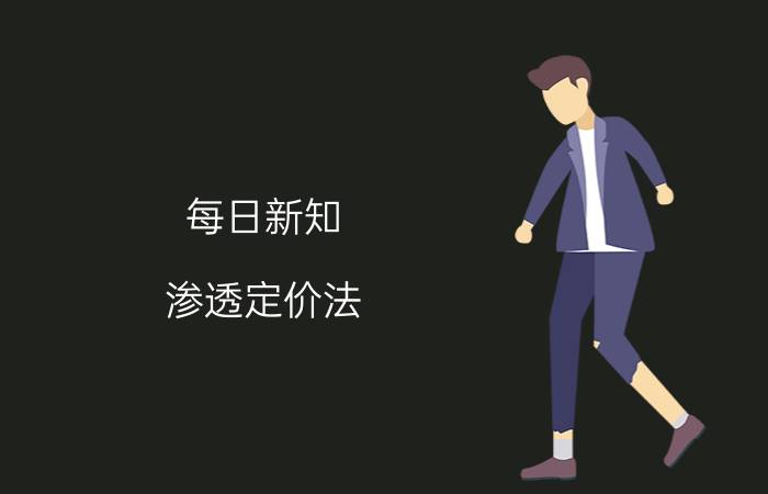 每日新知-渗透定价法（渗透定价）