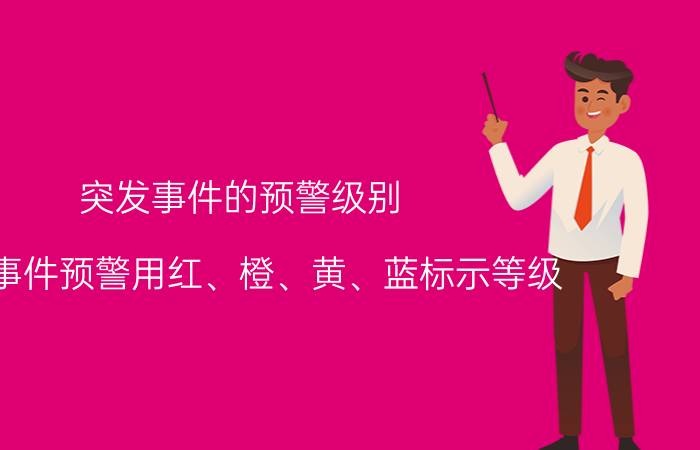 突发事件的预警级别（突发事件预警用红、橙、黄、蓝标示等级）