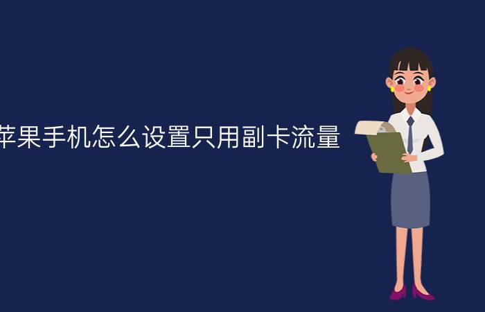 苹果手机怎么设置只用副卡流量