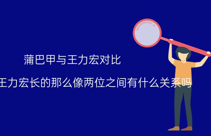 蒲巴甲与王力宏对比（蒲巴甲与王力宏长的那么像两位之间有什么关系吗）