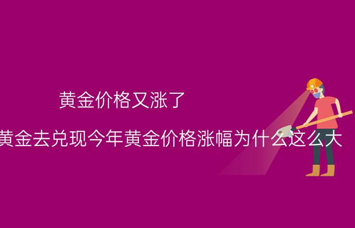 黄金价格又涨了（手提29公斤黄金去兑现今年黄金价格涨幅为什么这么大）