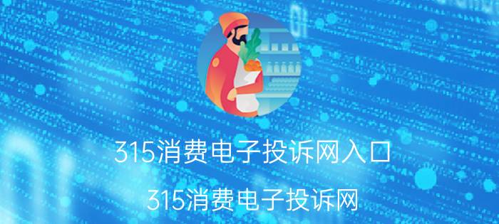 315消费电子投诉网入口（315消费电子投诉网）