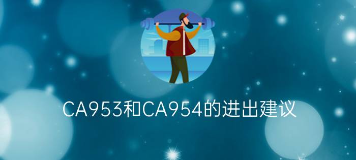 CA953和CA954的进出建议