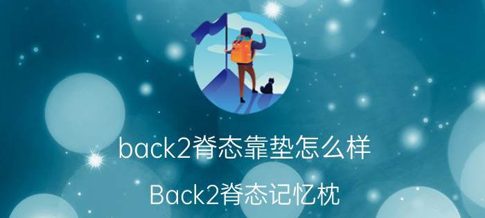 back2脊态靠垫怎么样（Back2脊态记忆枕）