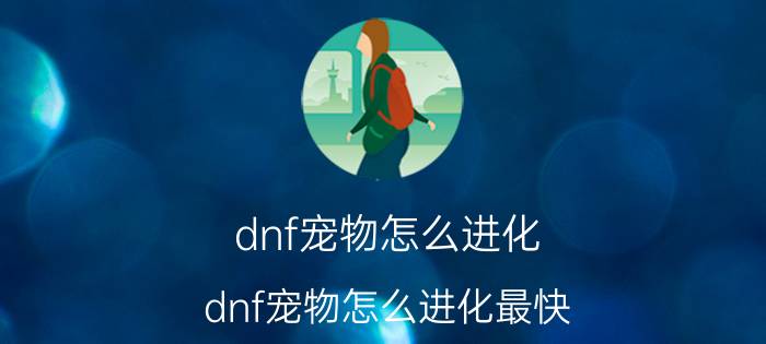 dnf宠物怎么进化(dnf宠物怎么进化最快)