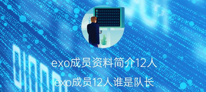 exo成员资料简介12人（exo成员12人谁是队长）