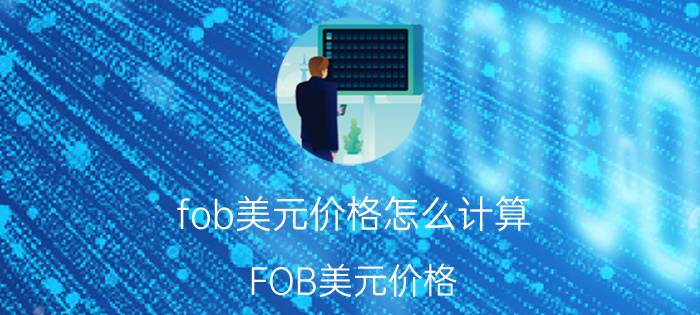 fob美元价格怎么计算（FOB美元价格）