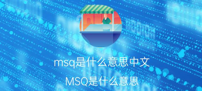 msq是什么意思中文（MSQ是什么意思）