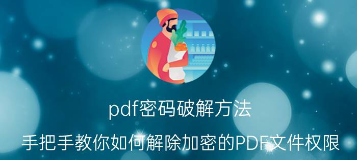 pdf密码破解方法（手把手教你如何解除加密的PDF文件权限）