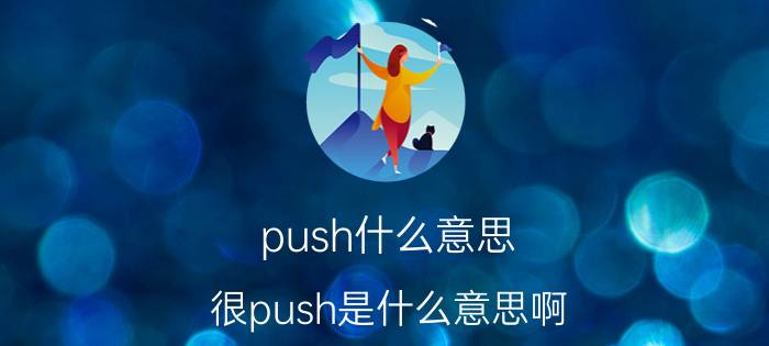 push什么意思？很push是什么意思啊