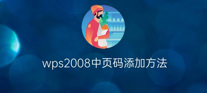 wps2008中页码添加方法