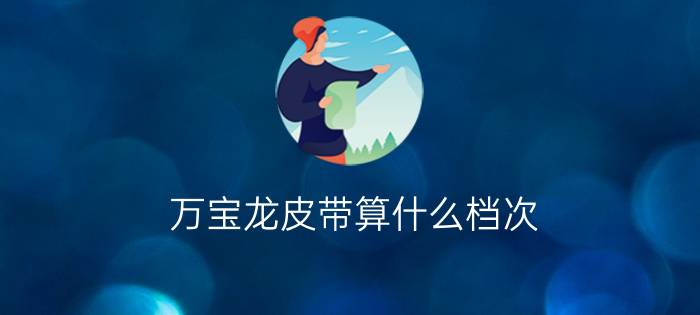 万宝龙皮带算什么档次