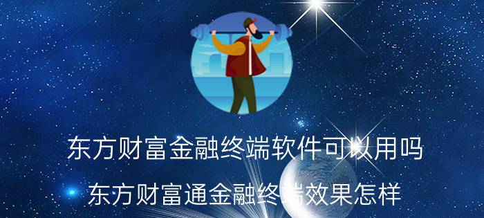 东方财富金融终端软件可以用吗（东方财富通金融终端效果怎样）