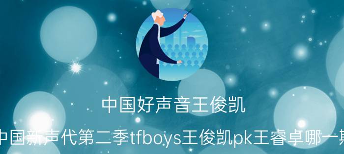 中国好声音王俊凯(中国新声代第二季tfboys王俊凯pk王睿卓哪一期)